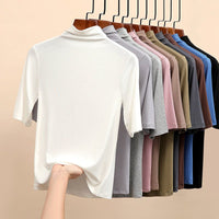 Japanese Korean Style Soft Stretch Tee for Spring 2025