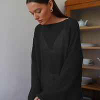 Loose Off-Shoulder Bell Sleeve Sweater