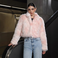 Pink Faux Fur Moto Jacket