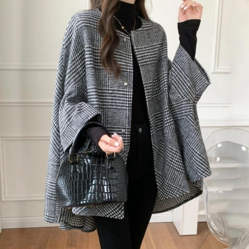 Long Plaid Commuter Coat
