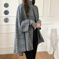 Long Plaid Commuter Coat