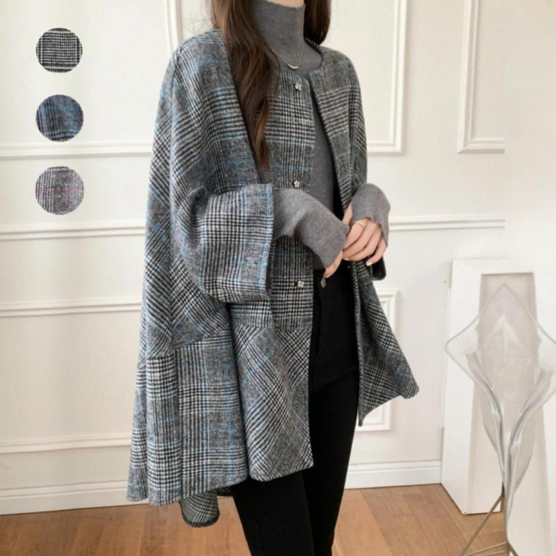 Long Plaid Commuter Coat