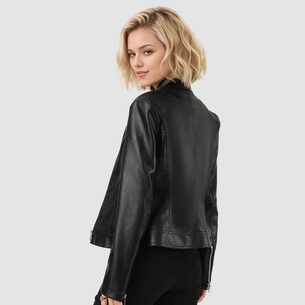 Elegant PU Zipper Jacket
