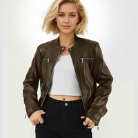 Elegant PU Zipper Jacket