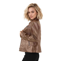 Elegant PU Zipper Jacket