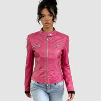 Elegant PU Zipper Jacket