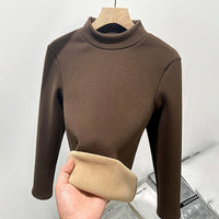 Slim Thermal Fleece Semi-Turtleneck