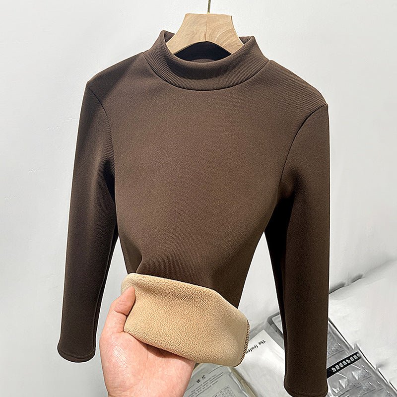 Slim Thermal Fleece Semi-Turtleneck