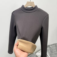 Slim Thermal Fleece Semi-Turtleneck