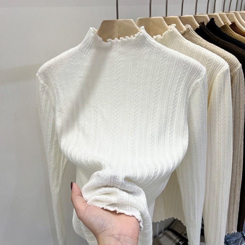 Women’s Semi-Turtleneck Solid Color Knit Sweater