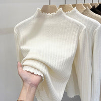 Women’s Semi-Turtleneck Solid Color Knit Sweater