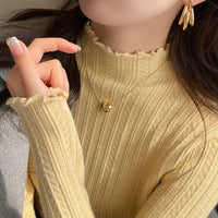Women’s Semi-Turtleneck Solid Color Knit Sweater