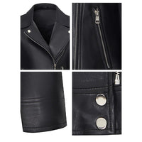 Slim Lapel PU Zipper Jacket