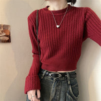 Women’s Slim Fit Solid Color Viscose Knit Sweater