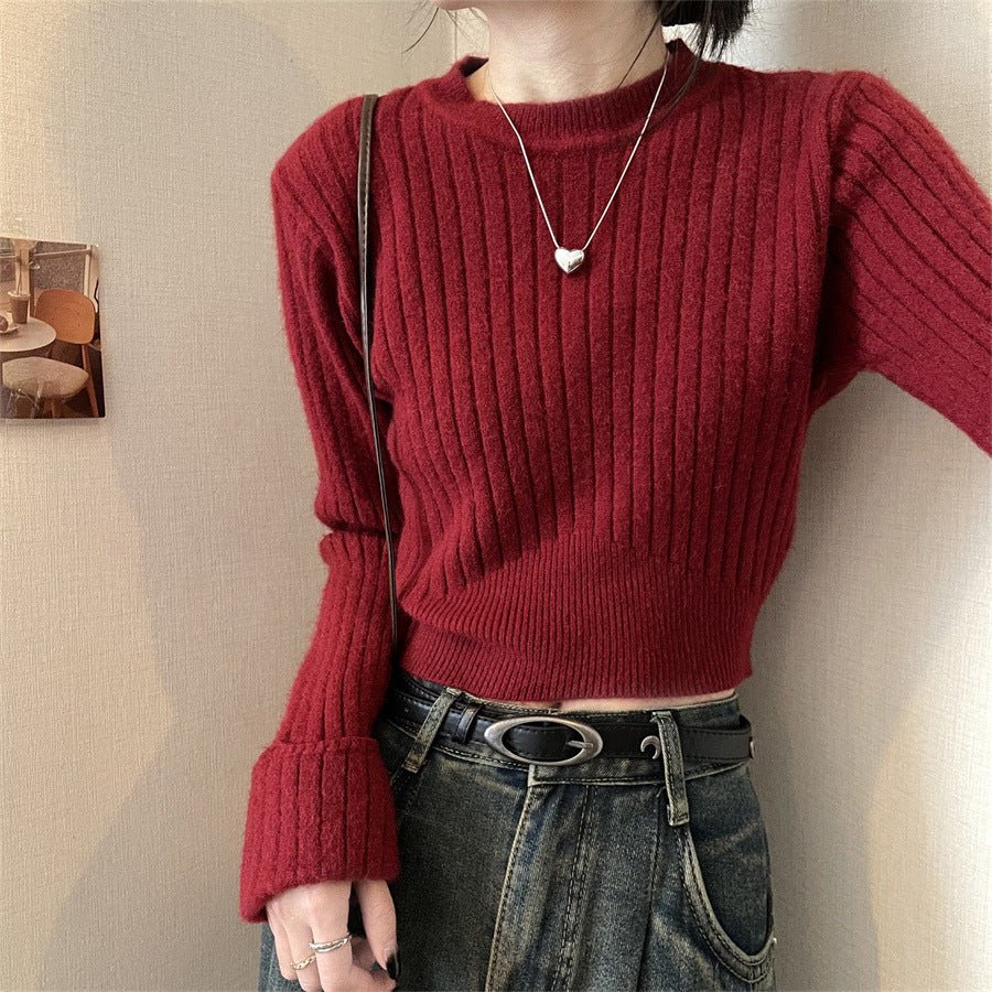 Women’s Slim Fit Solid Color Viscose Knit Sweater