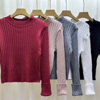Women’s Slim Fit Solid Color Viscose Knit Sweater