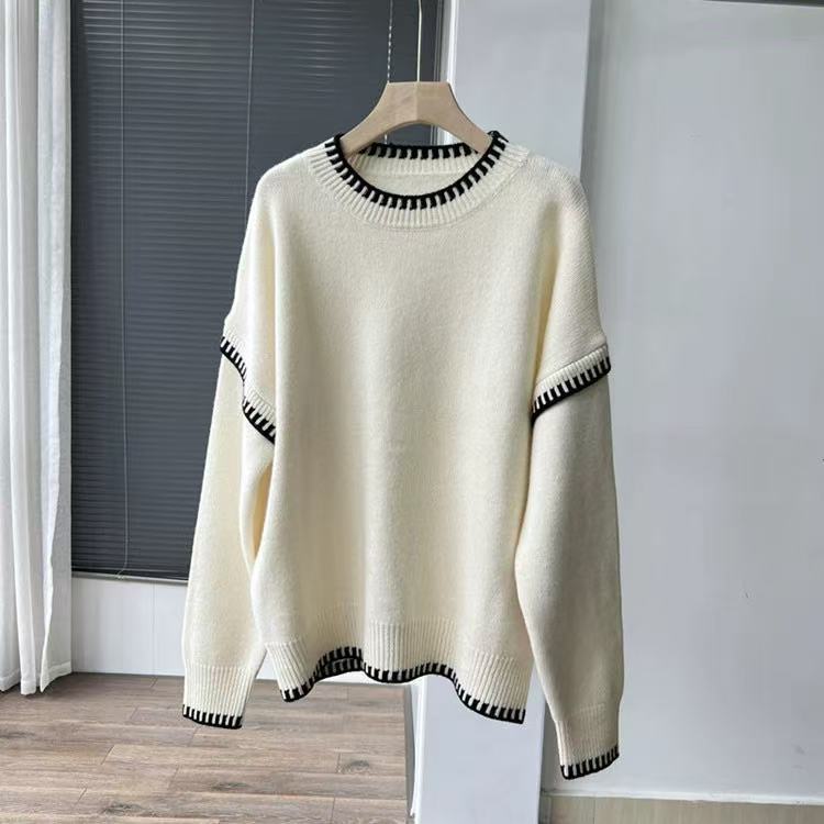 Loose Thick Crew Neck Lazy Pullover