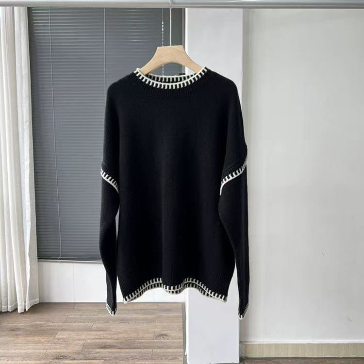 Loose Thick Crew Neck Lazy Pullover