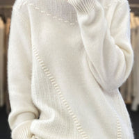 Thickened Drum Wave Mockneck Pullover