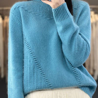 Thickened Drum Wave Mockneck Pullover