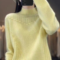 Thickened Drum Wave Mockneck Pullover
