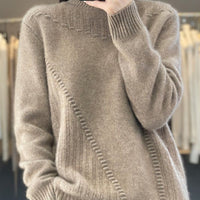 Thickened Drum Wave Mockneck Pullover