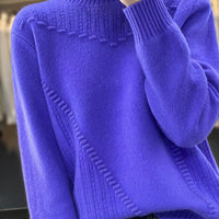 Thickened Drum Wave Mockneck Pullover