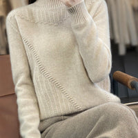 Thickened Drum Wave Mockneck Pullover