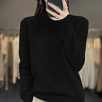 Thickened Drum Wave Mockneck Pullover