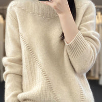 Thickened Drum Wave Mockneck Pullover