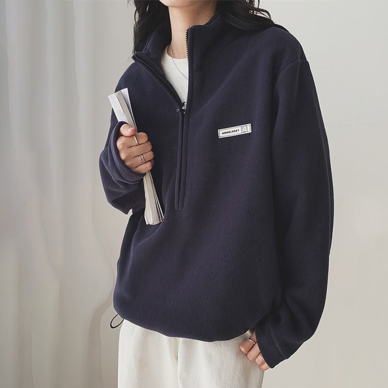 Stand-Up Collar Casual Pullover