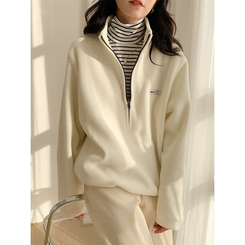 Stand-Up Collar Casual Pullover