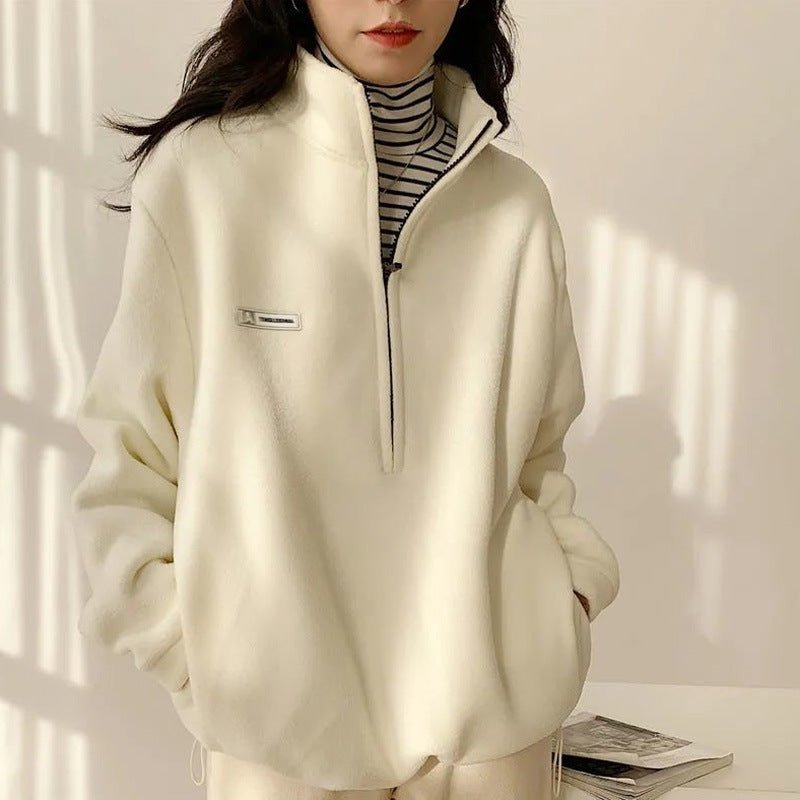 Stand-Up Collar Casual Pullover