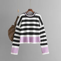 Striped Crew Neck Knit Pullover