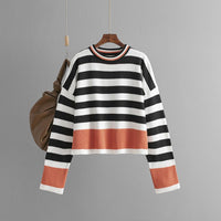 Striped Crew Neck Knit Pullover