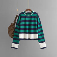 Striped Crew Neck Knit Pullover
