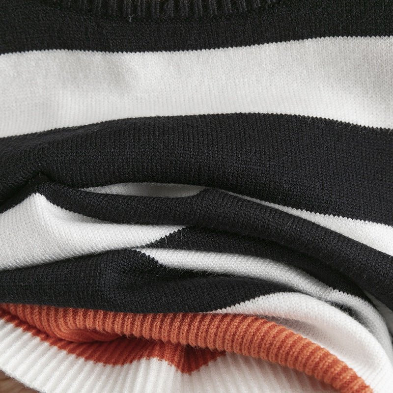 Striped Crew Neck Knit Pullover