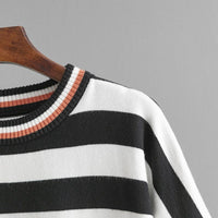 Striped Crew Neck Knit Pullover