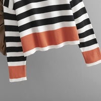 Striped Crew Neck Knit Pullover