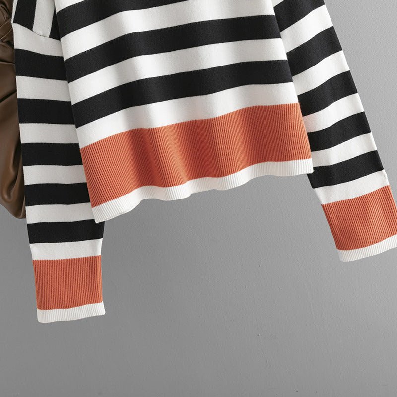 Striped Crew Neck Knit Pullover