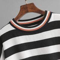 Striped Crew Neck Knit Pullover