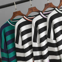 Striped Crew Neck Knit Pullover