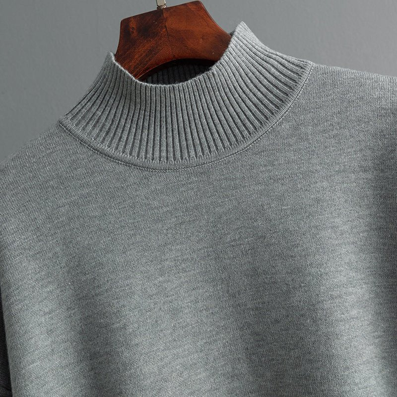 Semi-Turtleneck & Knit Hip Skirt Set