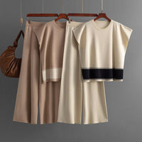 Loose Sweater & Slim Wide-Leg Pants Set