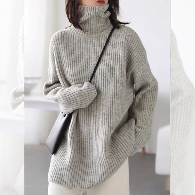 Solid Color Long Sleeve Knitwear