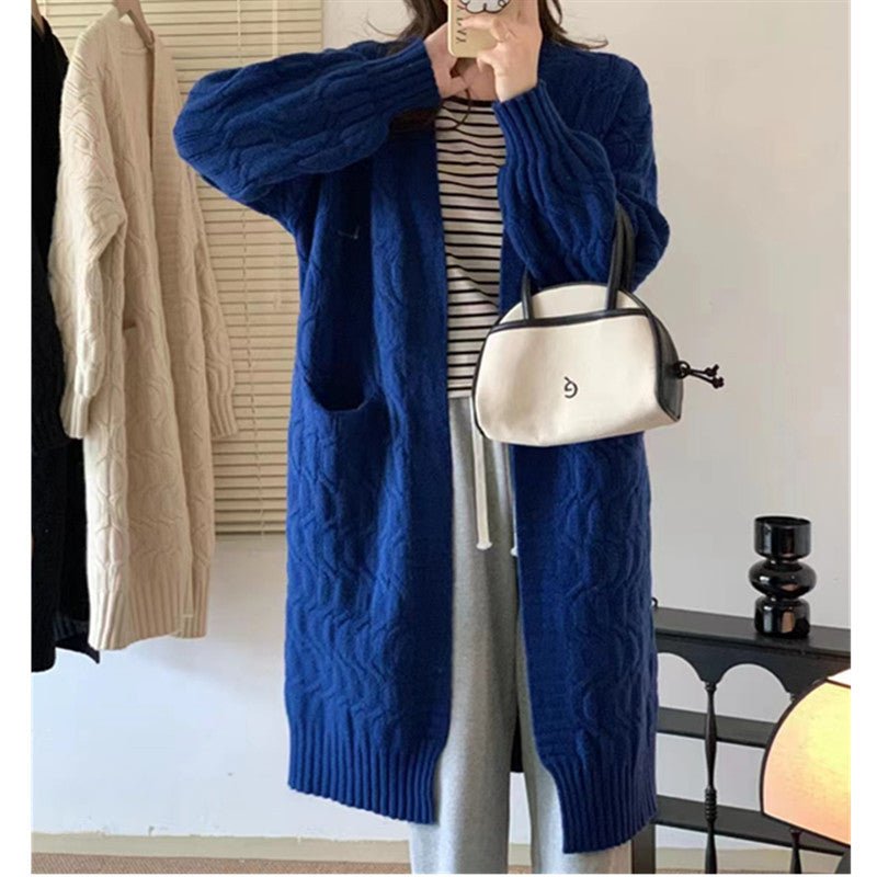 V-Neck Cable Knit Cardigan w/ Pockets