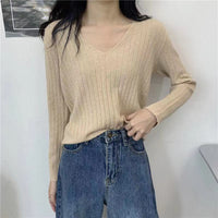 Slim V-Neck Core-Spun Pullover