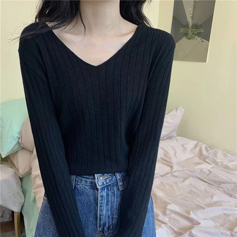 Slim V-Neck Core-Spun Pullover