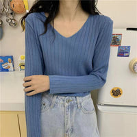 Slim V-Neck Core-Spun Pullover