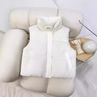 Short Padded Zipper Vest